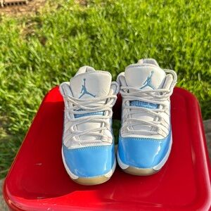 Jordan 11 Blue and White Sneakers with Patent Leather